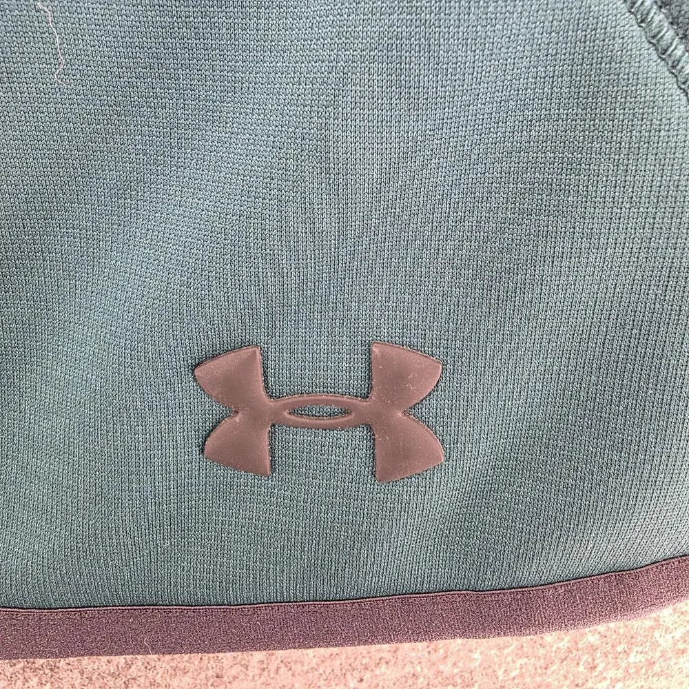 Under Armour Hoodie Mens S Green Vest 1/4 Zip Hooded Pockets Fleece ColdGear